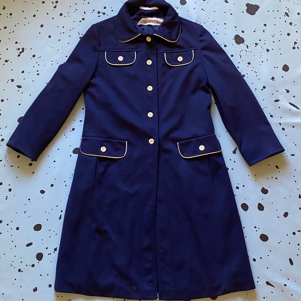 Vintage Roos Atkins Mod Navy Blue Coat
